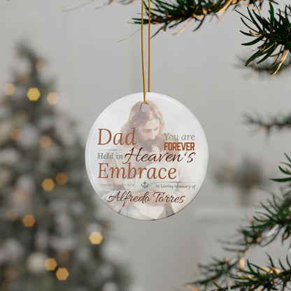 Heaven’s Embrace Memorial Ornament | Personalized Christian Sympathy Gift for Loss of Father