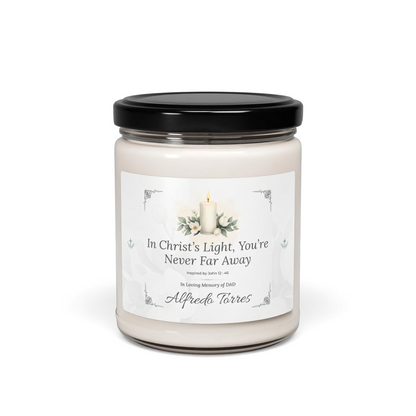 Christ’s Light Memorial Candle | Personalized Christian Sympathy Gift for Loss of Father