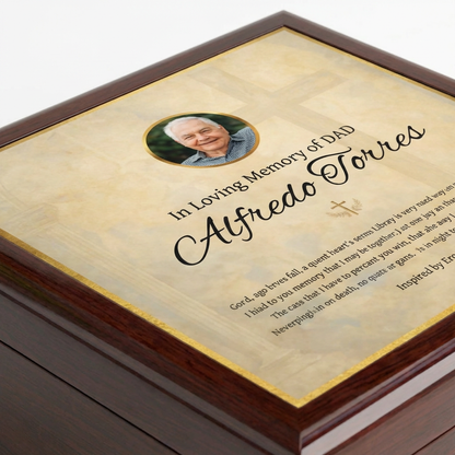 Golden Grace Memorial Keepsake Box | Personalized Christian Gift for Loss of Father