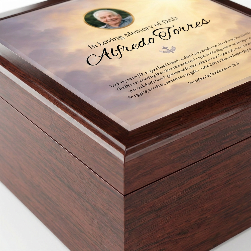 Heaven’s Light Memorial Keepsake Box | Personalized Christian Gift for Loss of Father
