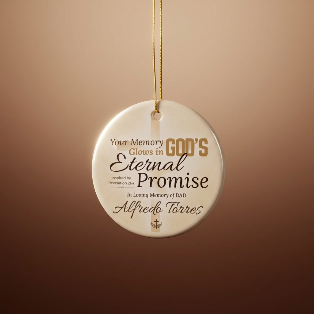 Eternal Promise Memorial Ornament | Personalized Christian Sympathy Gift for Loss of Father