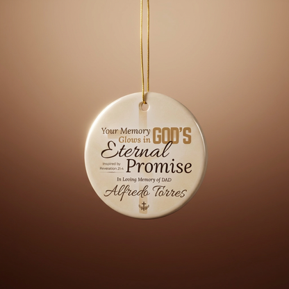 Eternal Promise Memorial Ornament | Personalized Christian Sympathy Gift for Loss of Father