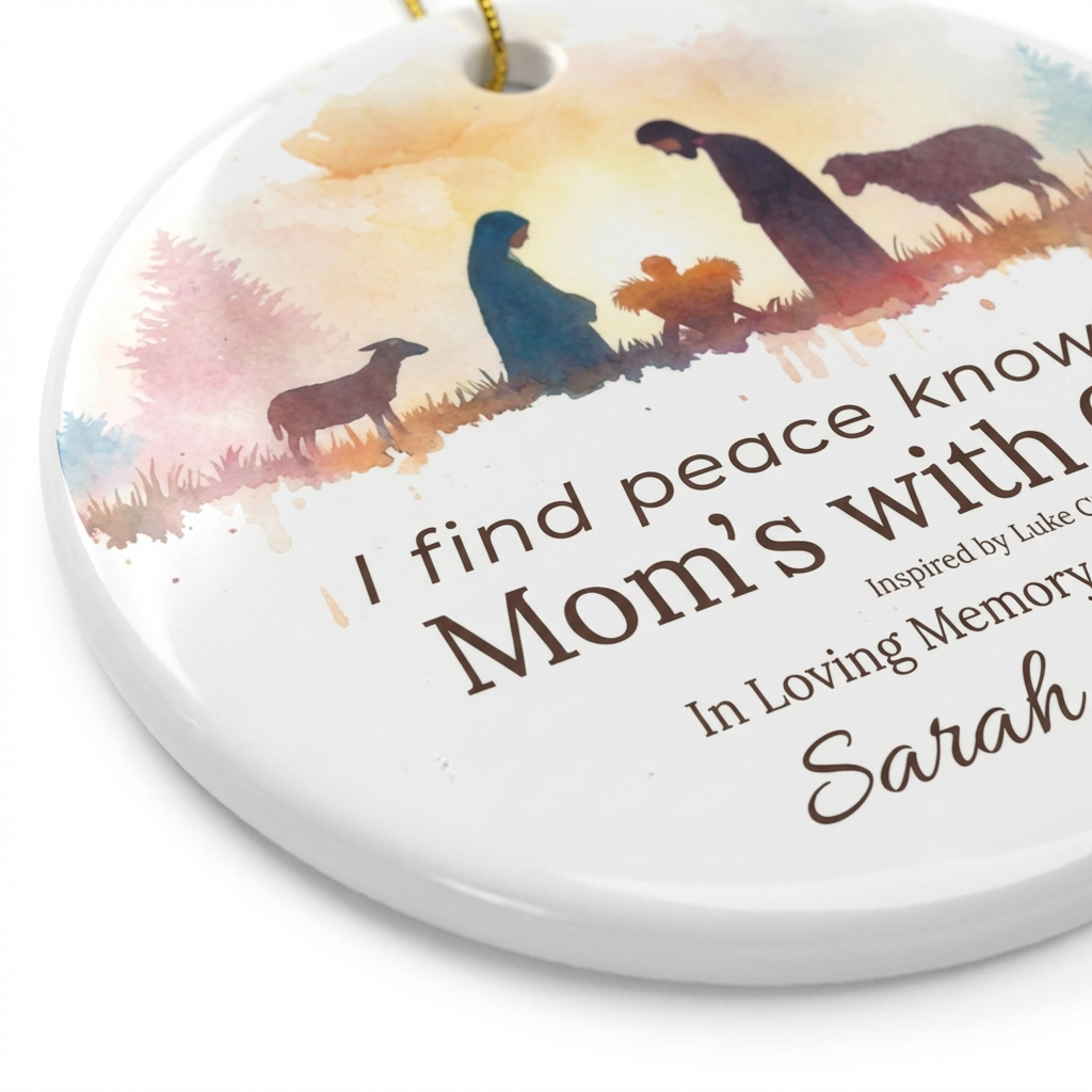 Mom’s with God Memorial Ornament | Personalized Christian Sympathy Gift
