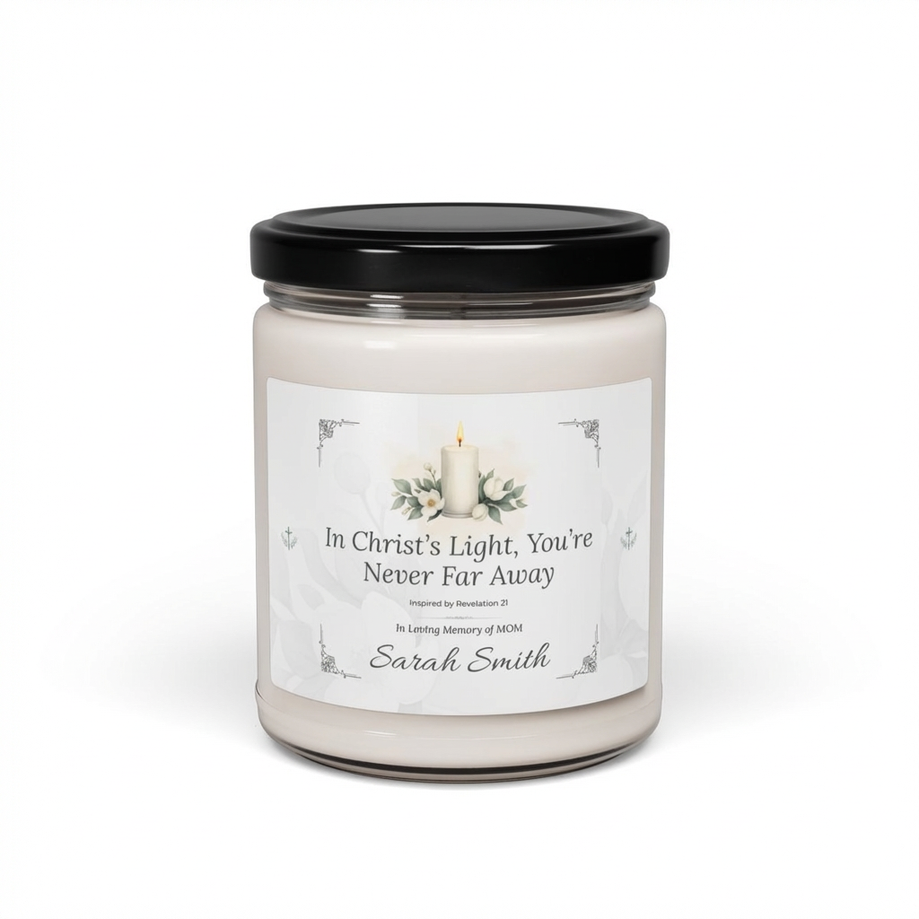 Christ’s Light Memorial Candle | Personalized Christian Sympathy Gift for Loss of Mother