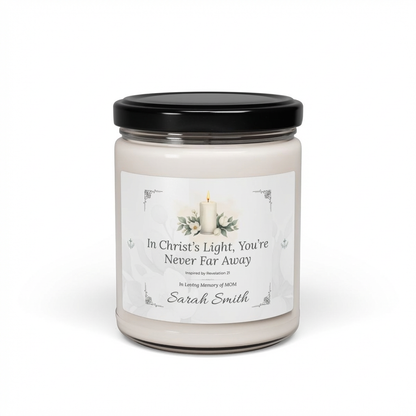 Christ’s Light Memorial Candle | Personalized Christian Sympathy Gift for Loss of Mother