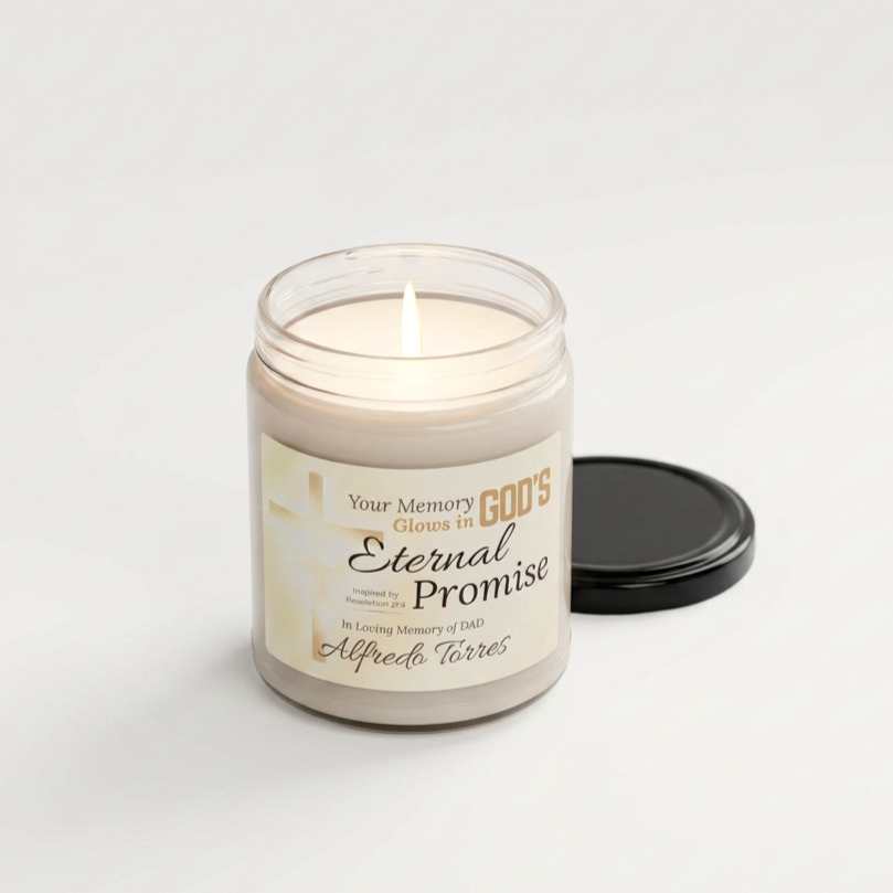 Eternal Promise Memorial Candle | Personalized Christian Sympathy Gift for Loss of Father