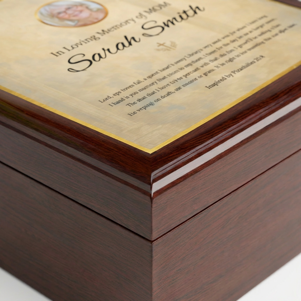 Golden Grace Memorial Keepsake Box | Personalized Christian Gift for Loss of Mother