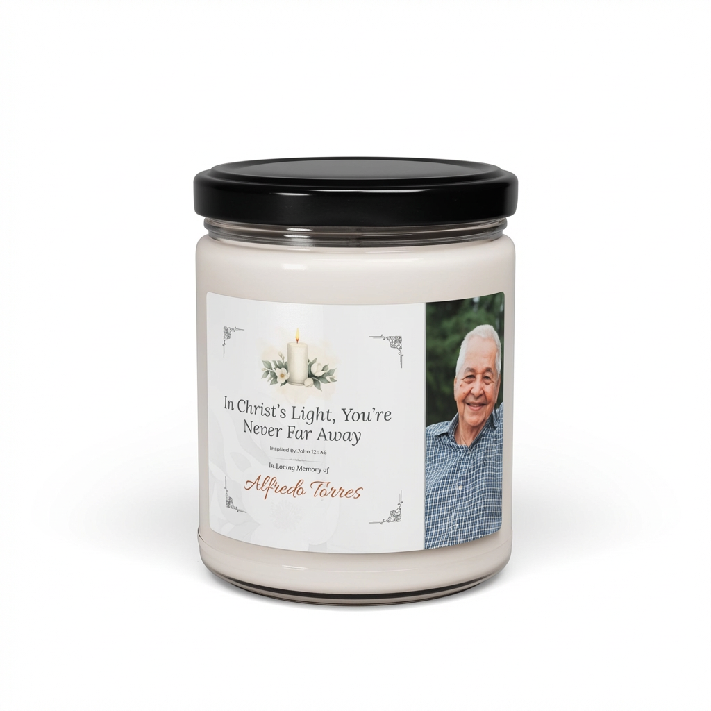 Christ’s Light Memorial Candle | Personalized Christian Sympathy Gift for Him
