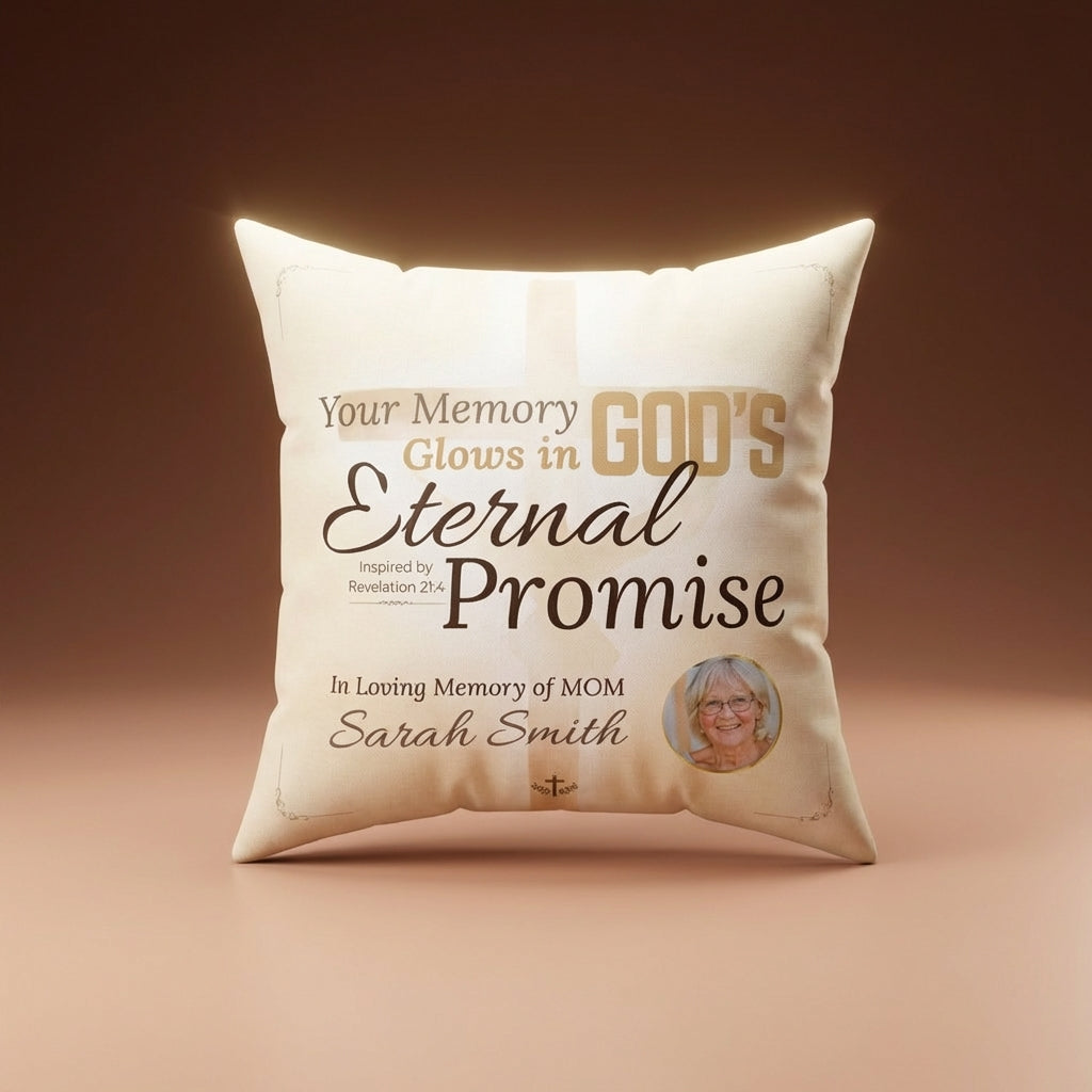 In Loving Memory Pillow – Eternal Promise Design | Personalized Christian Memorial & Sympathy Gift