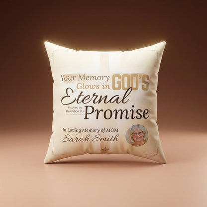 In Loving Memory Pillow – Eternal Promise Design | Personalized Christian Memorial & Sympathy Gift