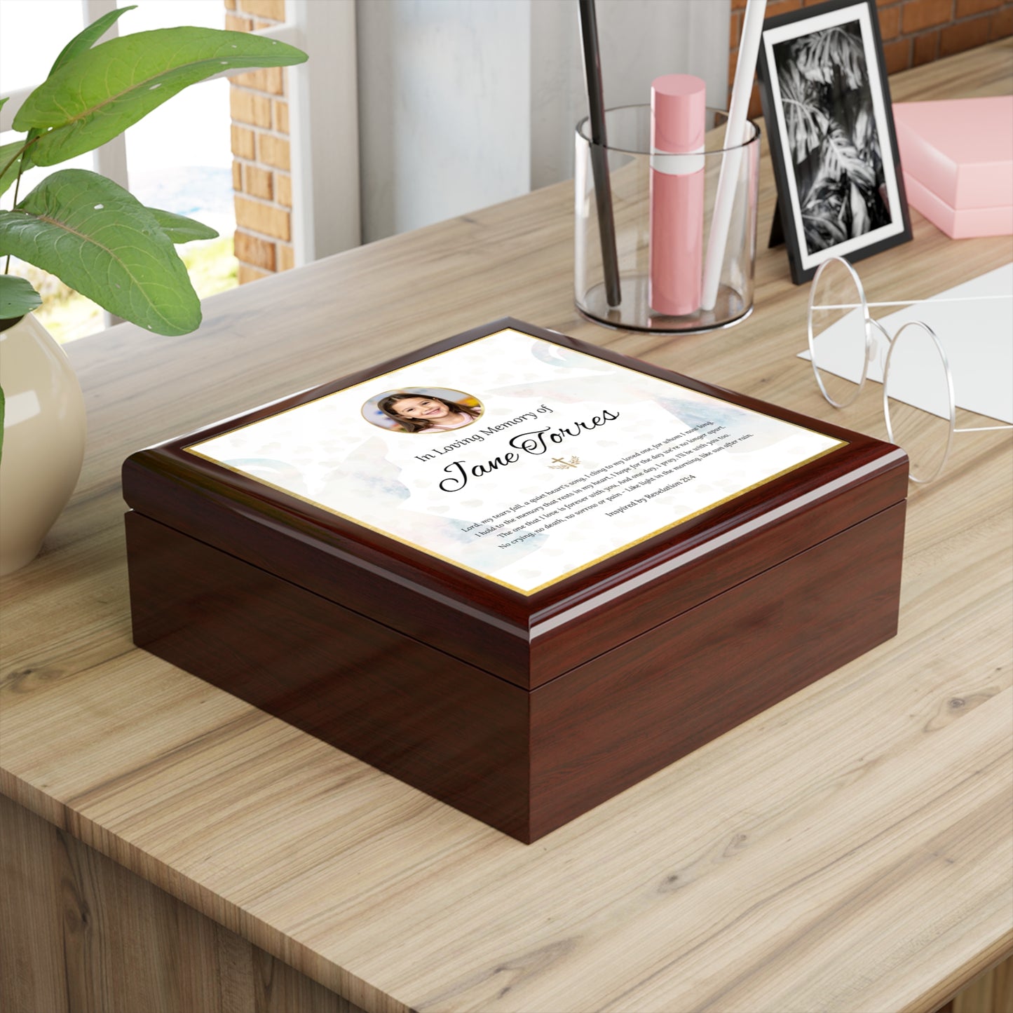 Angel Wings Memorial Keepsake Box | Personalized Christian Sympathy Gift for Loss of Child