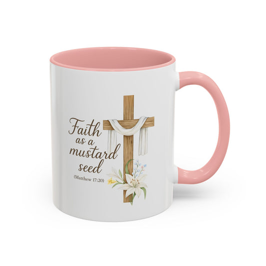 Memorial Accent Coffee Mug - Faith as a Mustard Seed - Matthew 17:20