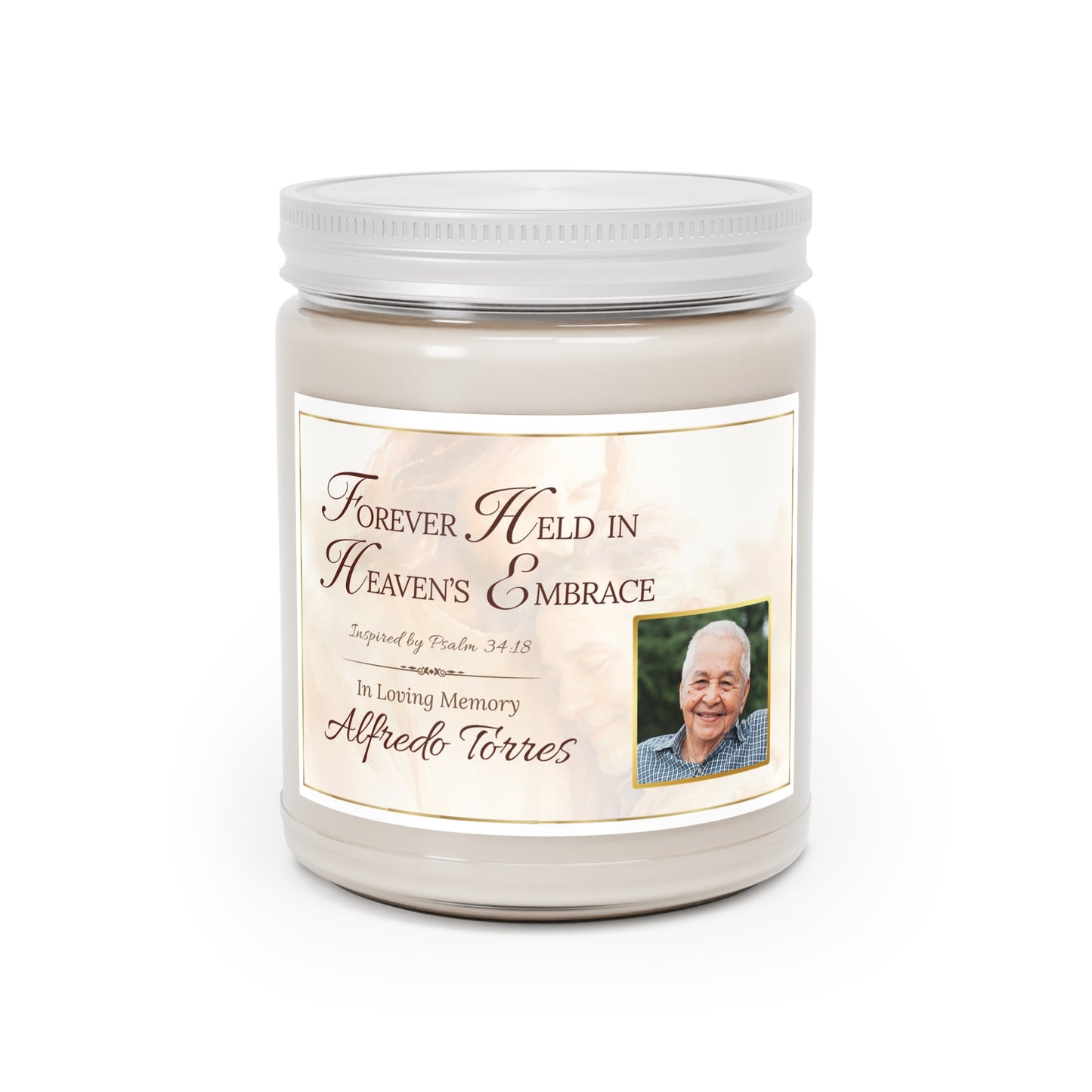 Heaven's Embrace Custom Photo Loss of Father Candle