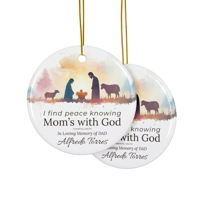 Dad’s with God Memorial Ornament | Personalized Christian Sympathy Gift
