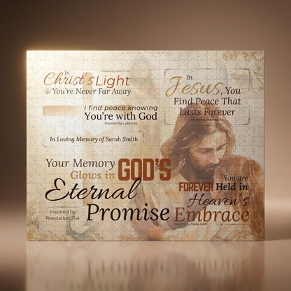 Personalized Sacred Embrace Memorial Puzzle for Her – Eternal Memory Keepsake