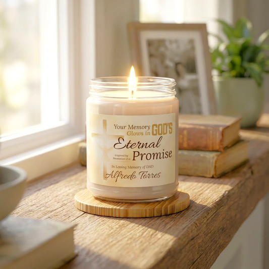 Eternal Promise Memorial Candle | Personalized Christian Sympathy Gift for Loss of Father