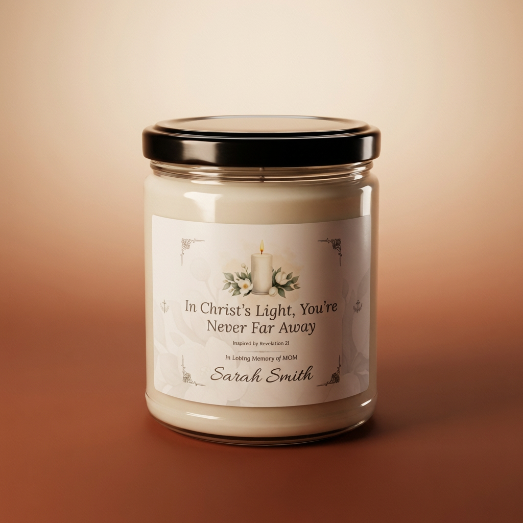 Christ’s Light Memorial Candle | Personalized Christian Sympathy Gift for Loss of Mother