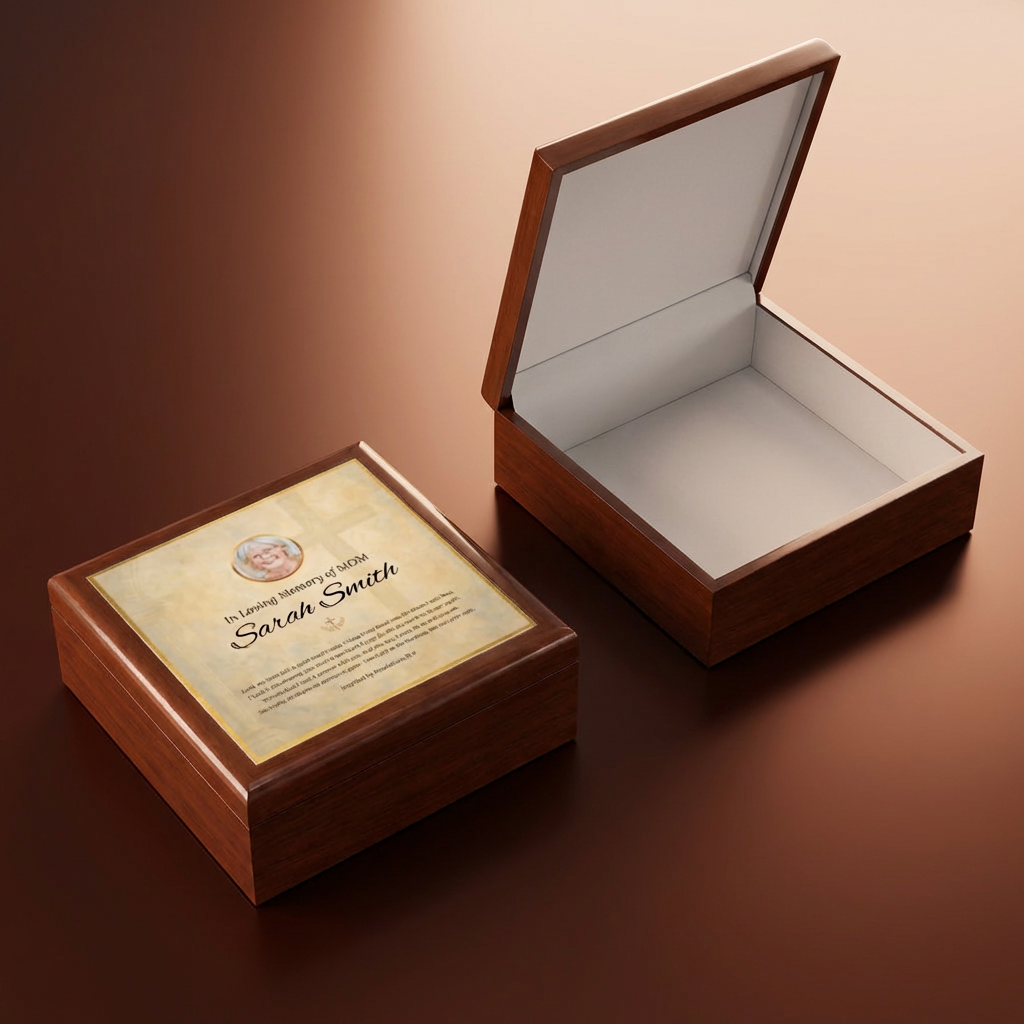 Golden Grace Memorial Keepsake Box | Personalized Christian Gift for Loss of Mother