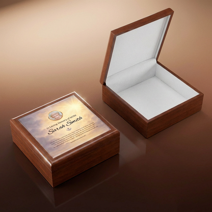 Heaven’s Light Memorial Keepsake Box | Personalized Christian Gift for Loss of Mother