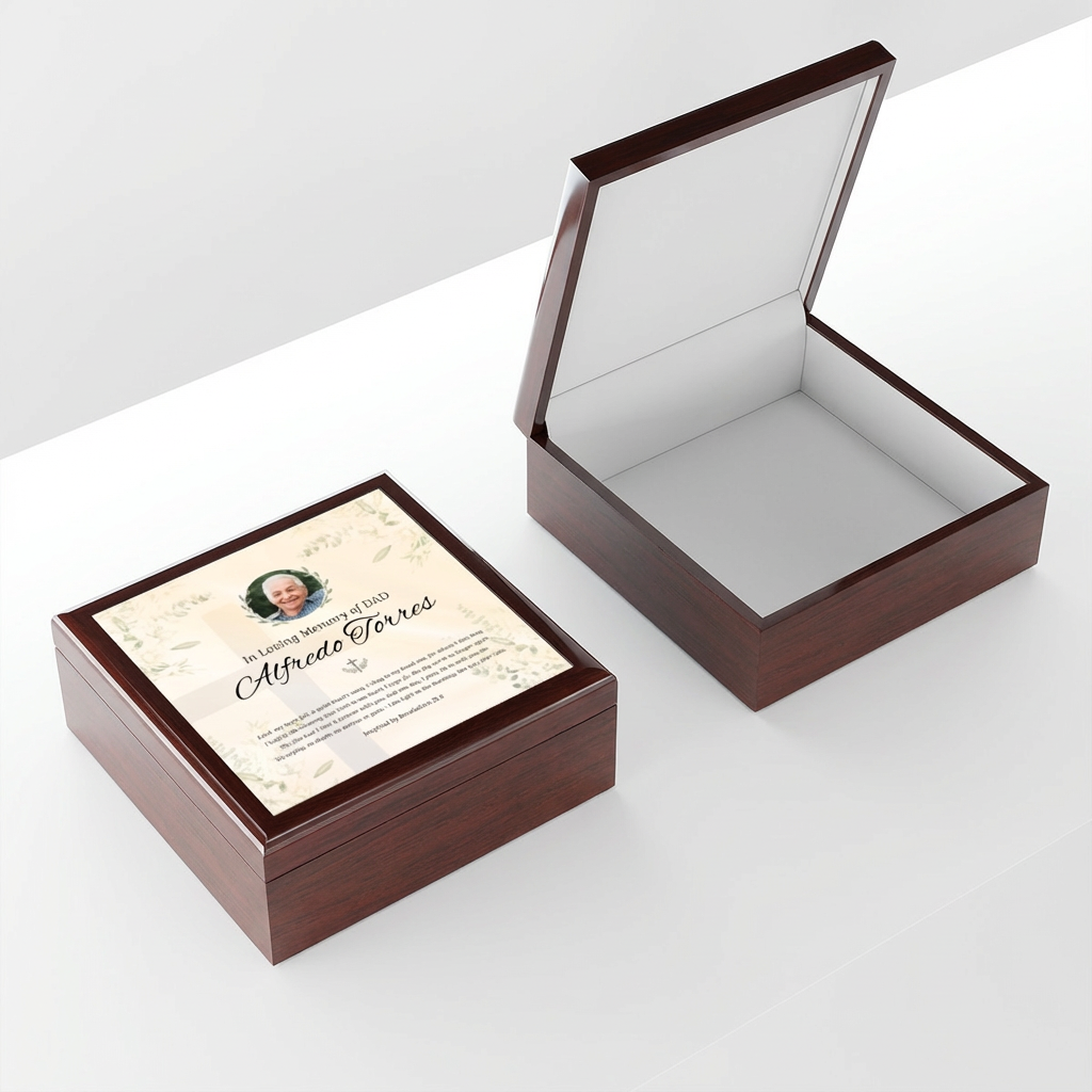Eternal Promise Memorial Keepsake Box | Personalized Christian Gift for Loss of Father