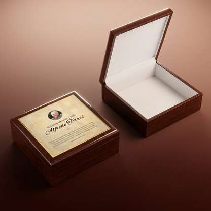 Golden Grace Memorial Keepsake Box | Personalized Christian Gift for Loss of Father