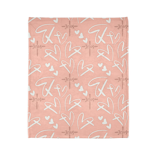 Christian Memorial Blanket - Jesus Heart and Cross Design