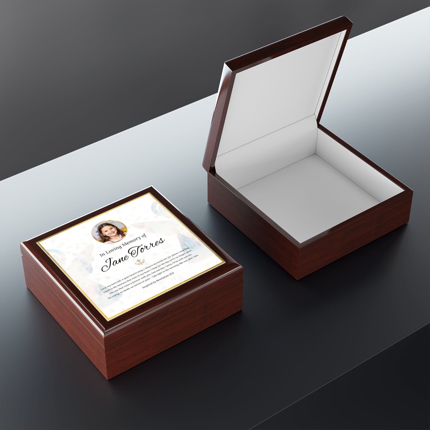 Angel Wings Memorial Keepsake Box | Personalized Christian Sympathy Gift for Loss of Child