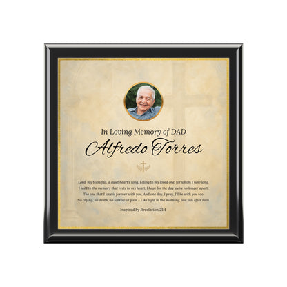 Golden Grace Memorial Keepsake Box | Personalized Christian Gift for Loss of Father