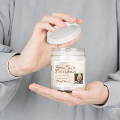 Heaven's Embrace Custom Photo Loss of Father Candle