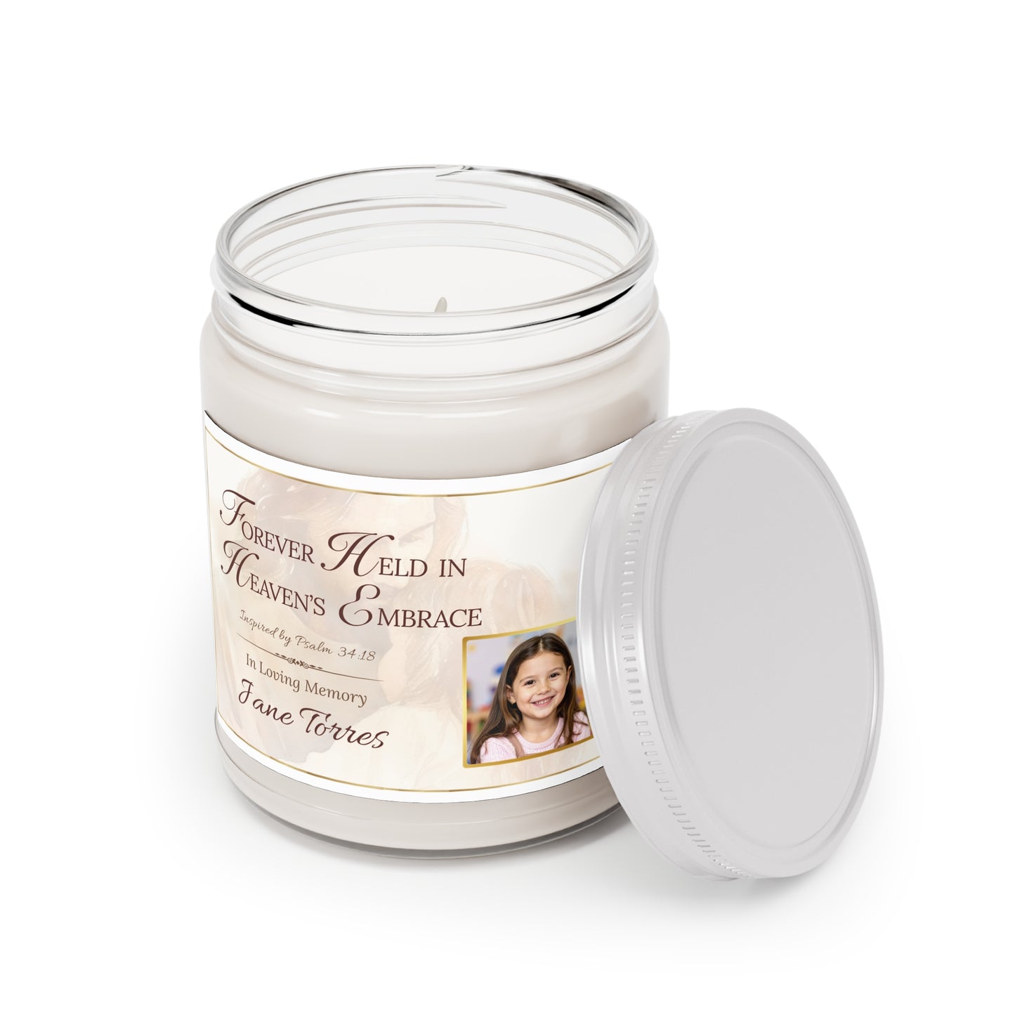 Heaven's Embrace Custom Photo Loss of Daughter Candle