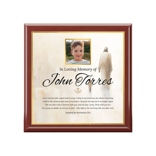 Walking with Christ Memorial Keepsake Box | Personalized Christian Sympathy Gift for Loss of Child