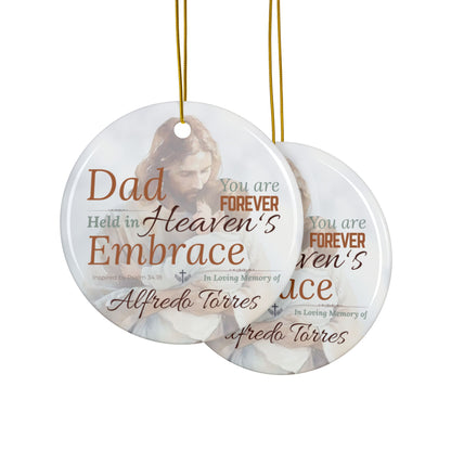 Heaven’s Embrace Memorial Ornament | Personalized Christian Sympathy Gift for Loss of Father
