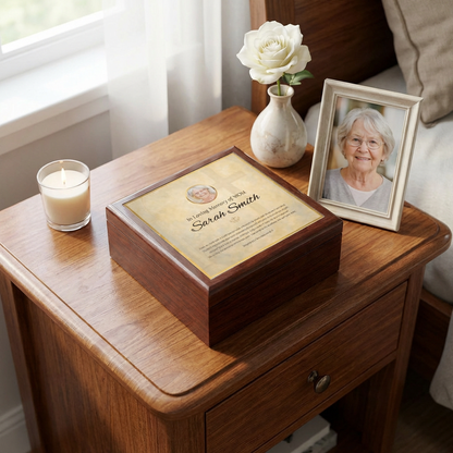 Golden Grace Memorial Keepsake Box | Personalized Christian Gift for Loss of Mother
