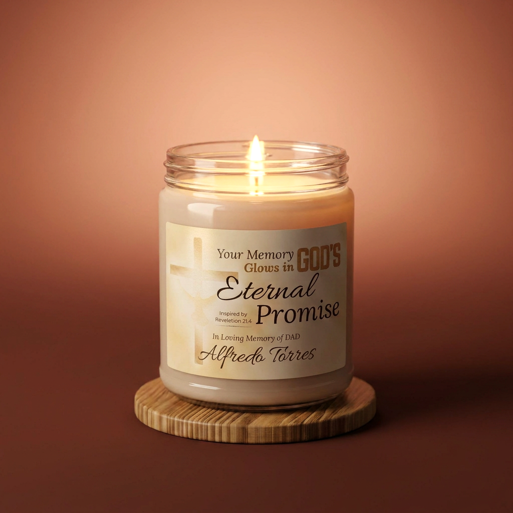 Eternal Promise Memorial Candle | Personalized Christian Sympathy Gift for Loss of Father