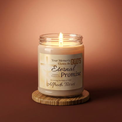 Eternal Promise Memorial Candle | Personalized Christian Sympathy Gift for Loss of Father