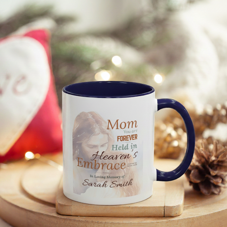 Custom Heavenly Embrace Memorial Mug