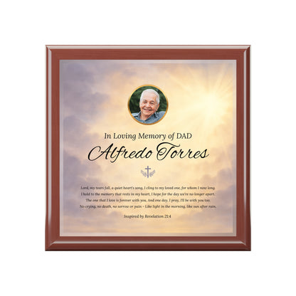 Heaven’s Light Memorial Keepsake Box | Personalized Christian Gift for Loss of Father