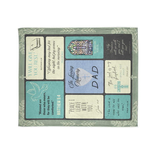 Christian Memorial Blanket - In Loving Memory of Dad Scripture Design