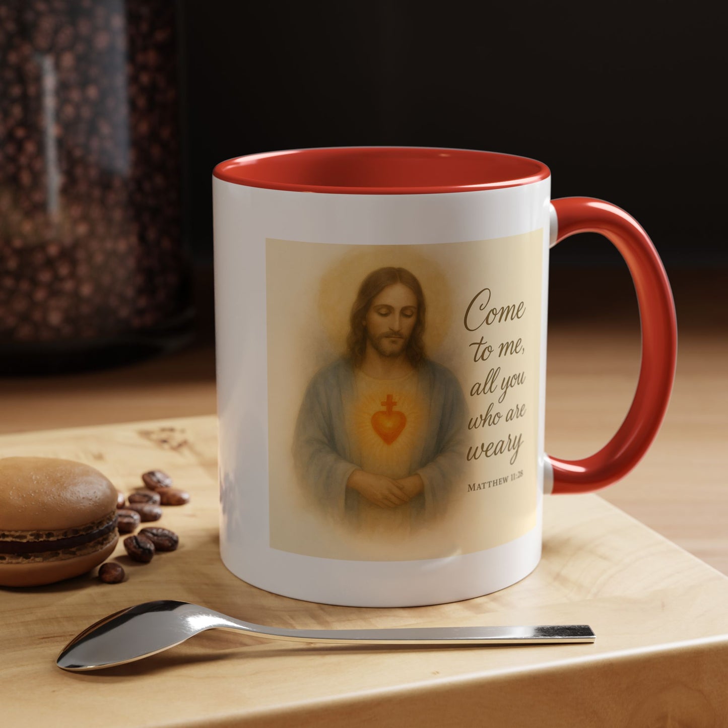 Memorial Accent Coffee Mug - Come to Me, All You Who Are Weary - Matthew 11:28