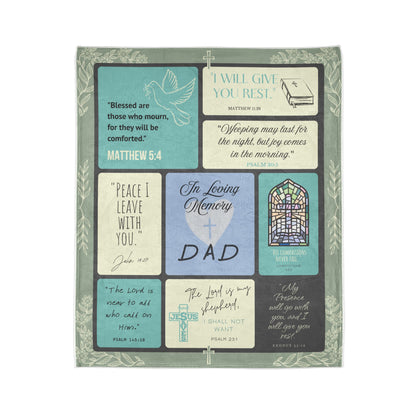 Christian Memorial Blanket - In Loving Memory of Dad Scripture Design