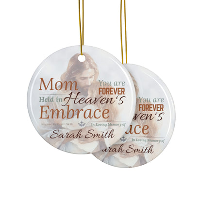 Heaven’s Embrace Memorial Ornament | Personalized Christian Sympathy Gift for Loss of Mother