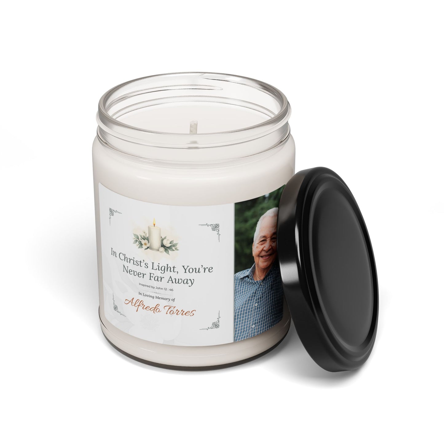 Christ’s Light Memorial Candle | Personalized Christian Sympathy Gift for Him