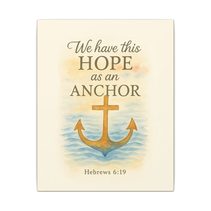 Inspirational Memorial Art Canvas, Bible Verse We have this Hope as an Anchor Keepsake, Eternal Memory Wall Decor