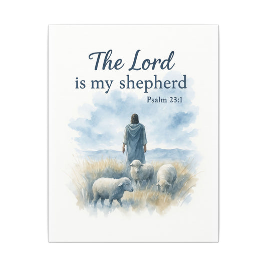 Inspirational Memorial Art Canvas, Bible Verse The Lord is my Shepherd Keepsake, Eternal Memory Wall Decor