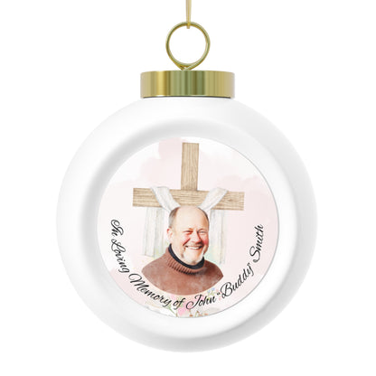 Memorial Christmas Ball Ornament, Personalized Cross of Everlasting Comfort Keepsake, Eternal Memory Holiday Decor