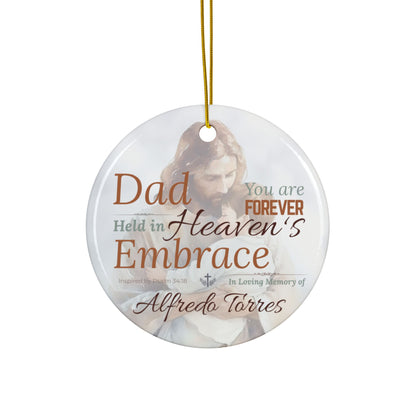Heaven’s Embrace Memorial Ornament | Personalized Christian Sympathy Gift for Loss of Father
