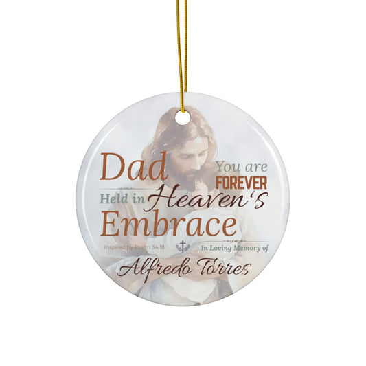 Heaven’s Embrace Memorial Ornament | Personalized Christian Sympathy Gift for Loss of Father