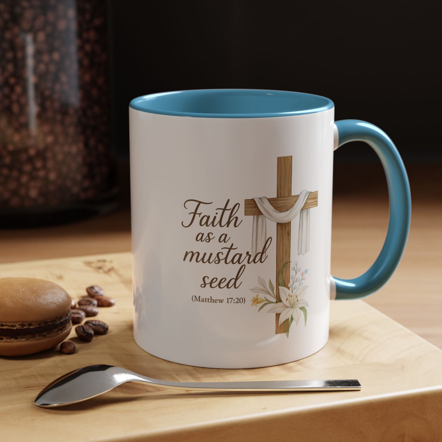 Memorial Accent Coffee Mug - Faith as a Mustard Seed - Matthew 17:20
