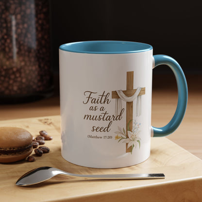 Memorial Accent Coffee Mug - Faith as a Mustard Seed - Matthew 17:20