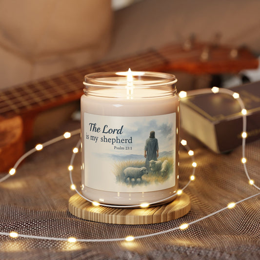 Scented Soy Candle - The Lord is My Shepherd - Psalm 23:1 - Serenity Home Decor